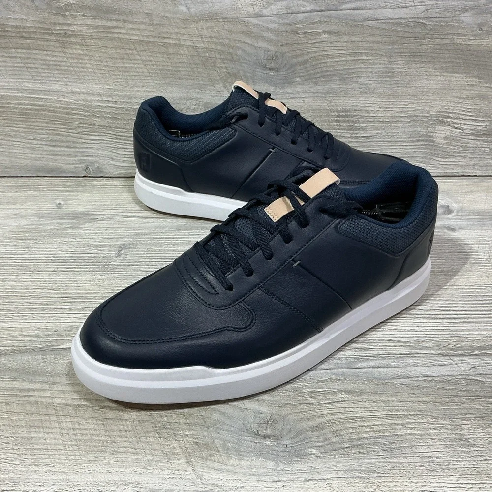 Footjoy Mens Size 13M Contour Casual Shoes 54372 Navy-White Spikeless Golf Shoes